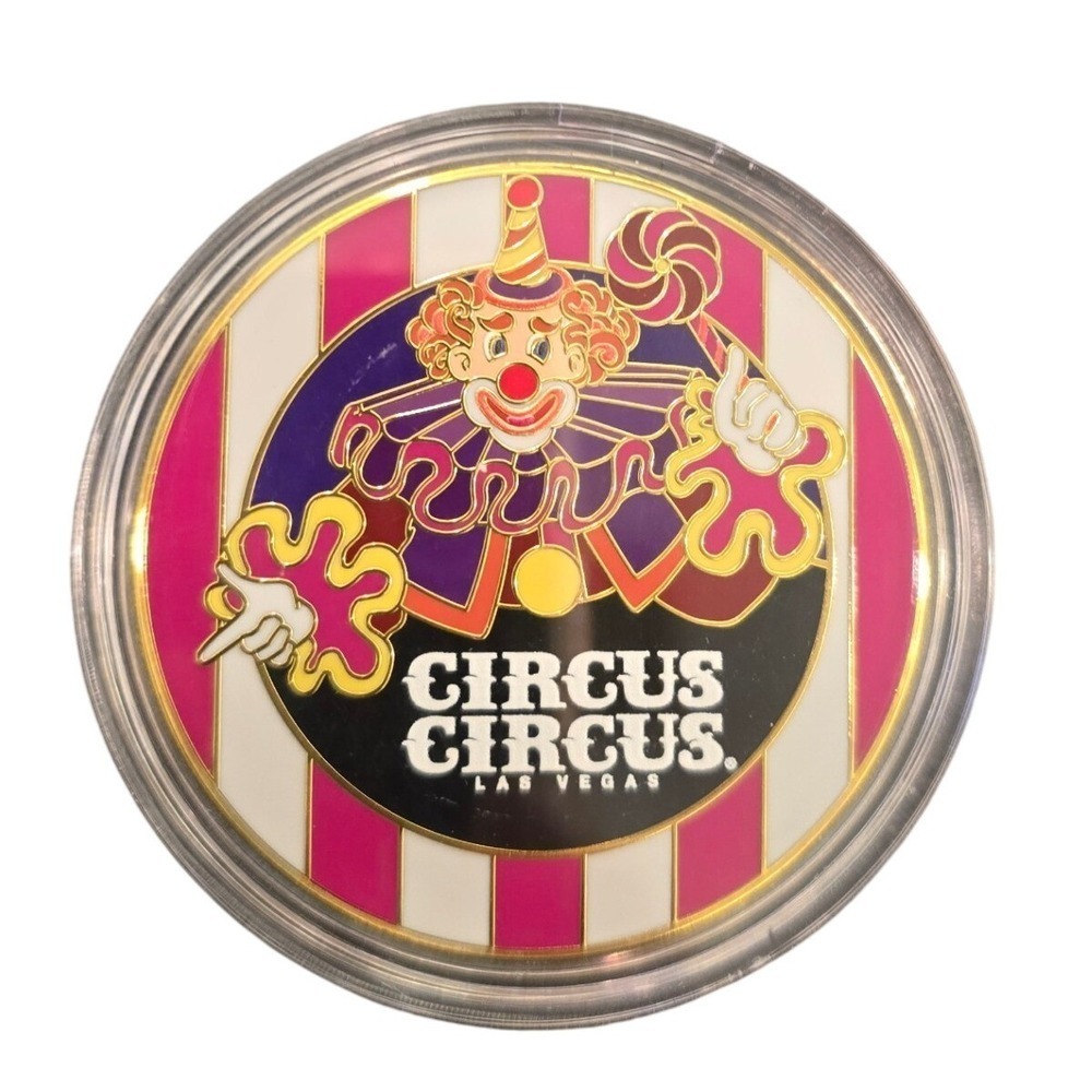 Circus Circus Las Vegas Souvenir Tokens Set of 2 Clown Casino Medallions Vintage - Picture 5 of 6
